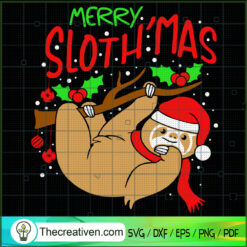 Merry Sloth'mas SVG, Sloth Christmas SVG, Funny Christmas SVG