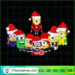 Minions Avengers Christmas SVG, Avengers Minions SVG, Cute Minions SVG