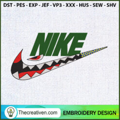 Shark a Bathing Ape x Nike E Embroidery Design