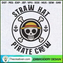 Straw Hat Pirate Crew Embroi Embroidery Design