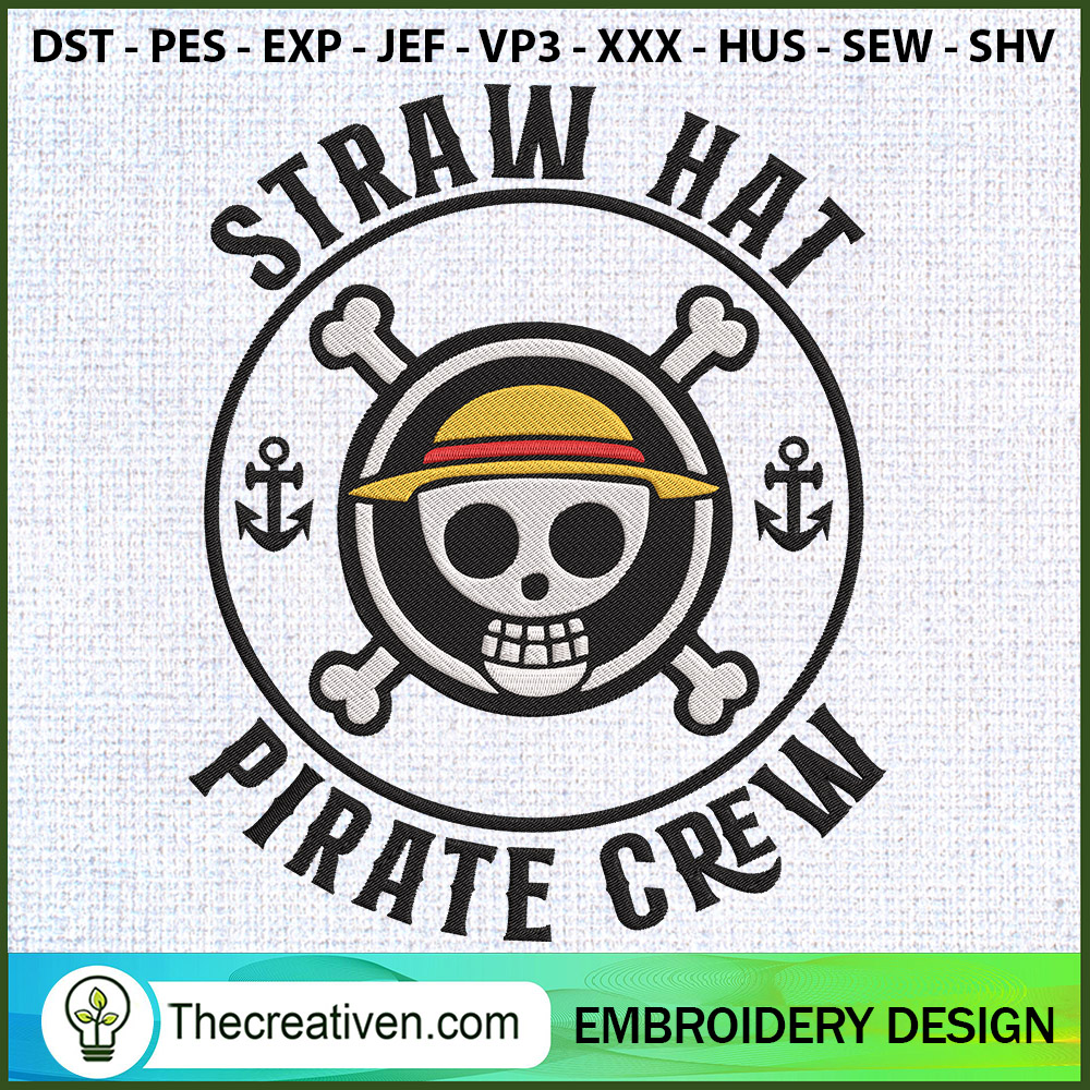 Straw Hat Pirate Crew Embroi Embroidery Design 1 Straw Hat Pirate Crew Embroi Embroidery Design