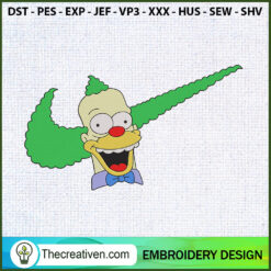 Homer Simpson Clown Nike Hai Embroidery Design