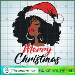 Afro Black Queen Christmas SVG Cut File for Cricut & Silhouette