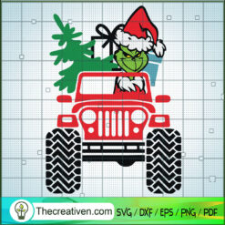 Grinch Drive Jeep SVG, Merry Christmas SVG, Grinch SVG