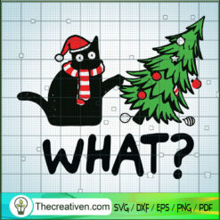 Cat What Christmas Tree SVG Cut File for Cricut & Silhouette