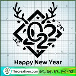 Happy New Year 2022 SVG, New Year Reindeer SVG, Happy New Year SVG