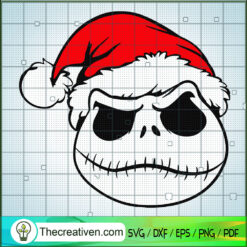 Jack Skellington Santa Face SVG Cut File for Cricut & Silhouette