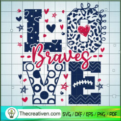 Love Braves SVG, Atlanta Braves SVG, Baseball SVG