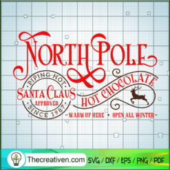 North Pole Santa Claus SVG, Hot Chocolate SVG, Winter Cup SVG