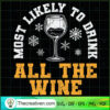 Most Likely To Drink All The Wine SVG, Drink Wine Christmas SVG,