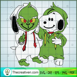 Grinch and Snoopy SVG, Grinch SVG, Snoopy SVG