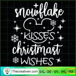 Snowflake Kisses Christmas Wishes SVG Cut File for Cri Design 69186