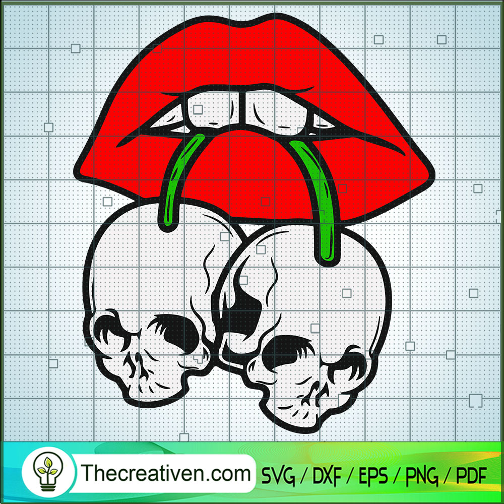 Cherry Skull SVG, Skull SVG, Sexy Lips SVG 1 Cherry Skull SVG, Skull SVG, Sexy Lips SVG