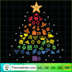 Colorful Christmas Tree SVG, Christmas Decor SVG, Merry Xmas SVG