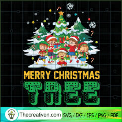 Merry Christmas Tree SVG, Elf Friends SVG, Funny Christmas SVG