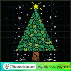 Skull Christmas Tree SVG, Funny Christmas SVG, Skull SVG