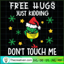 Free Hugs Just Kidding Don't Touch Me SVG Cut File for Design 70224