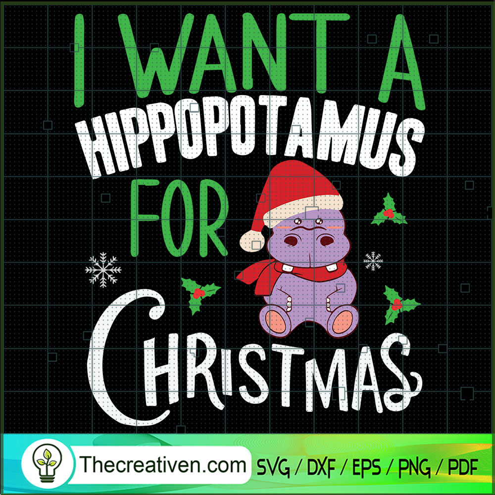 Funny Hippopotamus Christmas SVG Cut File for Cricut & Silhouette 1 Funny Hippopotamus Christmas SVG Cut File for Cricut & Silhouette