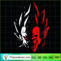 Vegeta and Great Ape Half Face SVG, Vegeta SVG, Dragon Ball SVG