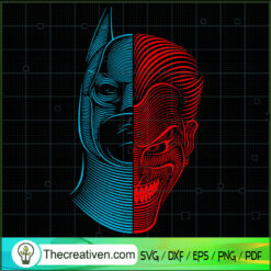 Batman And Joker Half Face SVG, DC Comics SVG, Super Heroes SVG