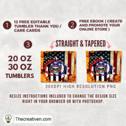 Alternative view of Skull Motor Cycles Full Tumbler Wrap Tumbler Wrap – Digital Download