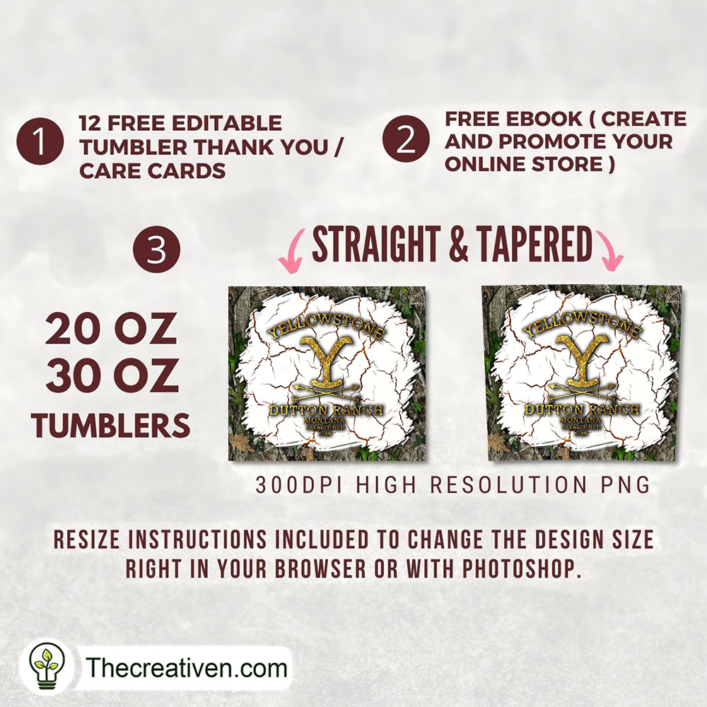 Yellowstone Dutton Ranch Monta Tumbler Wrap Download 2 Yellowstone Dutton Ranch Monta Tumbler Wrap Download - Image 2