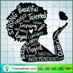 Black Queen SVG, Strong Beautiful Girl SVG, Black People SVG