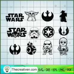 Star Wars Bundle Chibi SVG, Star Wars SVG, Bundle Chibi Star Wars SVG