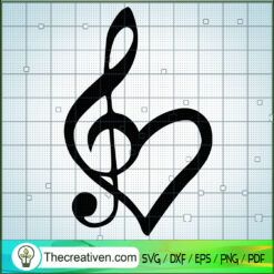 Music Note Heart SVG, Music SVG, Love Music SVG