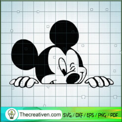 Mickey Mouse Peeking SVG, Mickey Disney SVG, Mickey Mouse SVG