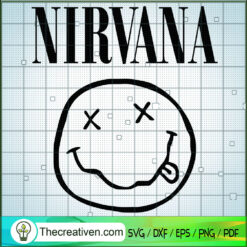 Nirvana Smiley Face Band Logo SVG, Nirvana Smiley SVG, Funny Face SVG