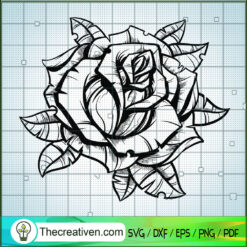 Rose Line SVG, Rose SVG, Love Flower SVG