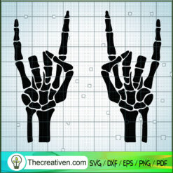Rock On Bone Hands Skeleton Hands SVG, Love Rock SVG, Skeleton SVG