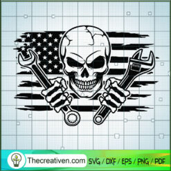 Skull Fix SVg, American Flag SVG, Skull SVG