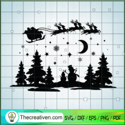 Winter Scene SVG, Christmas Village SVG, Merry Christmas SVG