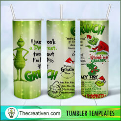 The Grinch Quotes Full Tumbler Wrap Tumbler Wrap – Digital Download