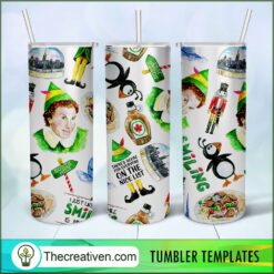 Elf Christmas Movie Full Tumbler Wrap Tumbler Wrap – Digital Download
