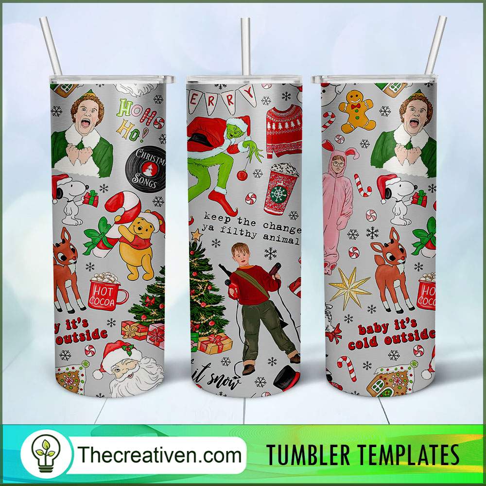 Famous Christmas Characters Fu Tumbler Wrap Download 1 Famous Christmas Characters Fu Tumbler Wrap Download