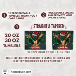 Alternative view of Gremlins Christmas Full Tumbler Wrap Tumbler Wrap – Digital Download