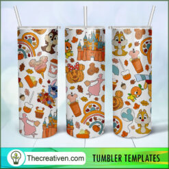 Disney Pumpkin Fall Full Tumbler Wrap Tumbler Wrap – Digital Download