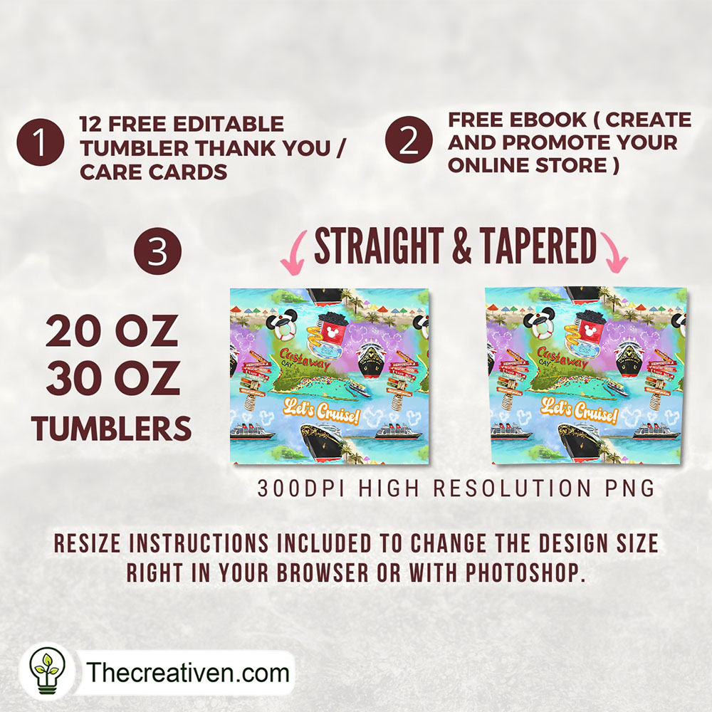 Let's Cruise Full Tumbler Wrap Tumbler Wrap – Digital Download 2 Let's Cruise Full Tumbler Wrap Tumbler Wrap – Digital Download - Image 2