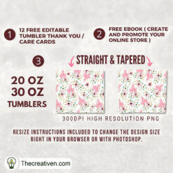 Alternative view of Floral Disney Castle Full Tumbler Wrap Tumbler Wrap – Digital Download