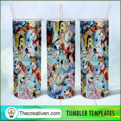 All Disney Dog Full Tumbler Wrap Tumbler Wrap – Digital Download
