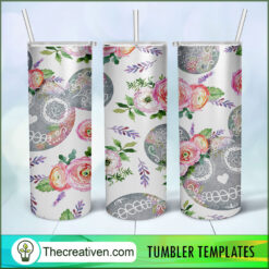 Halloween Sugar Skull Floral F Tumbler Wrap Download