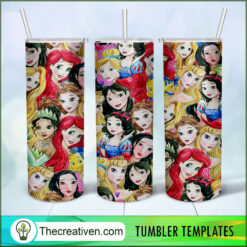 All Princess Disney Full Tumbler Wrap Tumbler Wrap – Digital Download