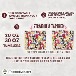 Alternative view of All Princess Disney Full Tumbler Wrap Tumbler Wrap – Digital Download