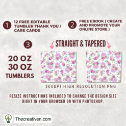 Alternative view of Flower Disney Mickey Full Tumbler Wrap Tumbler Wrap – Digital Download