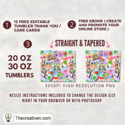 Alternative view of Birds Watercolor Full Tumbler Wrap Tumbler Wrap – Digital Download