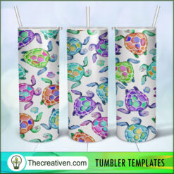 Turtle Sea Full Tumbler Wrap Tumbler Wrap – Digital Download