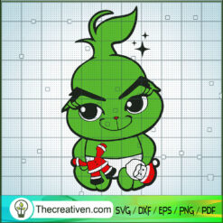 Baby Grinch SVG, Cute Grinch Christmas SVG, Funny Christmas SVG